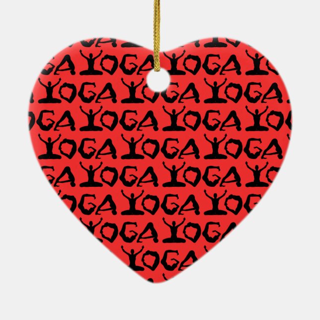 Yoga Silhouettes Ceramic Tree Decoration (Back)