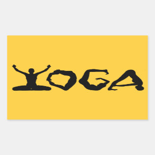 Yoga Silhouettes Rectangular Sticker