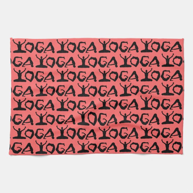 Yoga Silhouettes Tea Towel (Horizontal)
