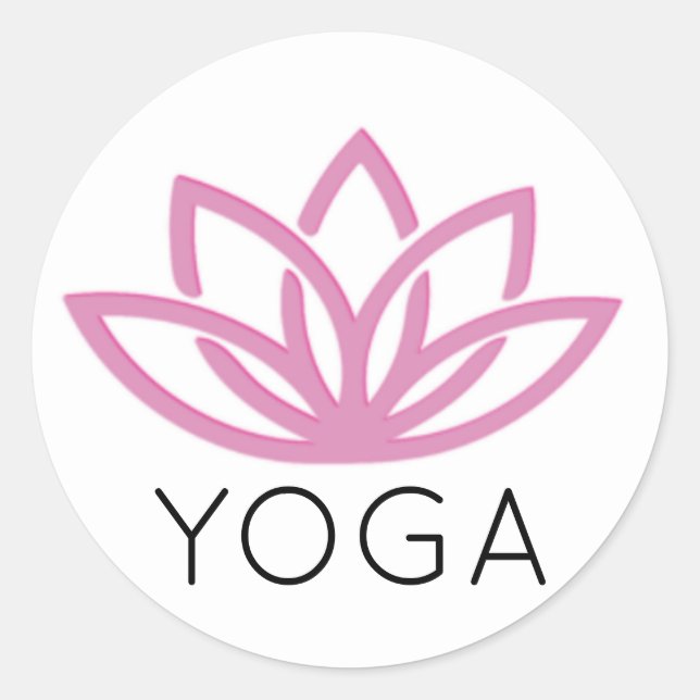 Yoga Simple Lotus Sticker (Front)