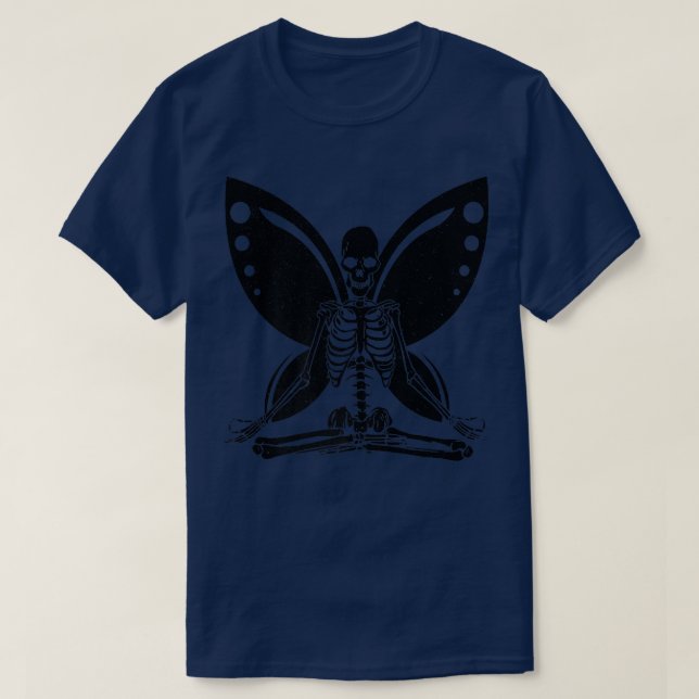 Yoga Skeleton Butterfly Fairy Grunge Fairycore Aes T-Shirt (Design Front)