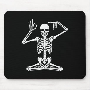Yoga Skeleton Namaste 67 Meme Funny Halloween Medi Mouse Pad