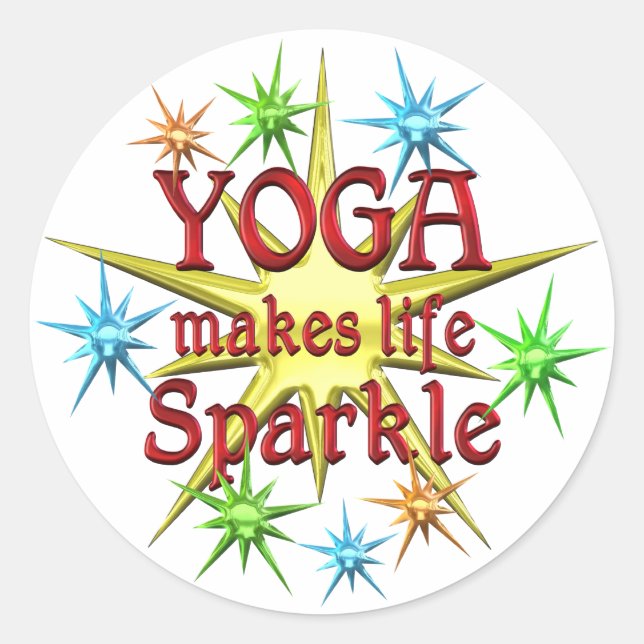 Yoga Sparkles Classic Round Sticker (Front)