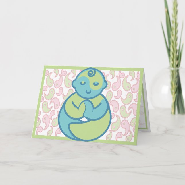 Yoga Speak Baby : Yoga Baby Blank Greeting Card (Front)