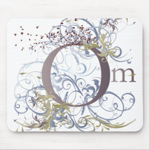 Yoga Speak : Swirling Om Design Mouse Pad