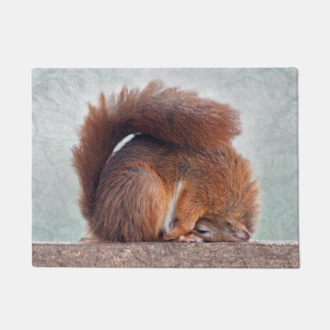Yoga Squirrel Door Mat (Front)