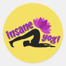 Yoga Sticker with Insane Yogi sign