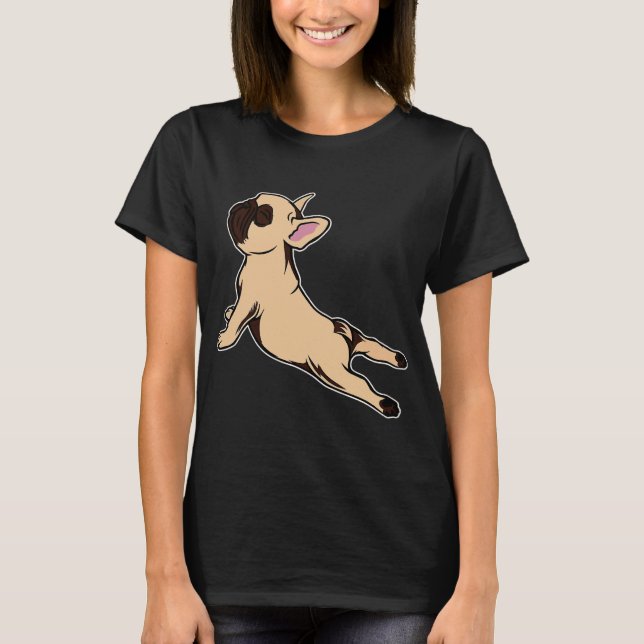 Yoga Stretch Frenchie 656 T-Shirt (Front)
