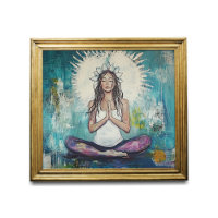 Yoga Studio Art - Meditation Pose - Prayer Art