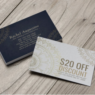 YOGA Studio Discount Coupon Loyalty Gold Mandala