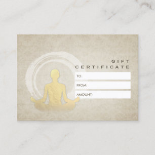 YOGA Studio Gift Certificate Easy Pose ZEN Symbol