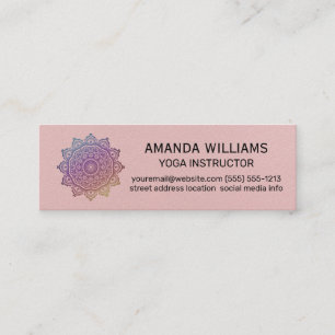 Yoga Studio Icon   Mandala Pattern Mini Business Card
