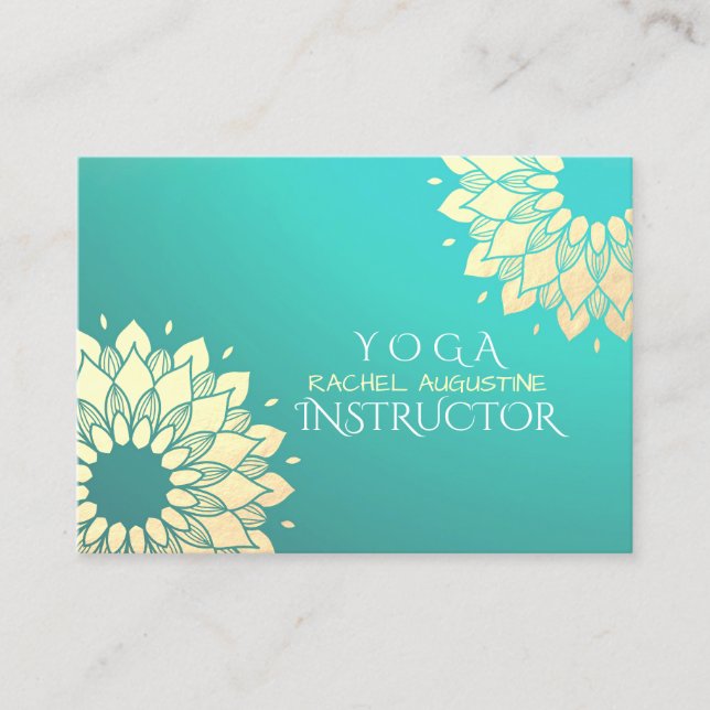 YOGA Studio Instructor Appointment Golden Mandala Card (Front)