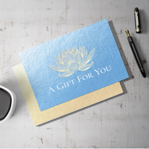 YOGA Studio Instructor Gift Certificate Gold Lotus