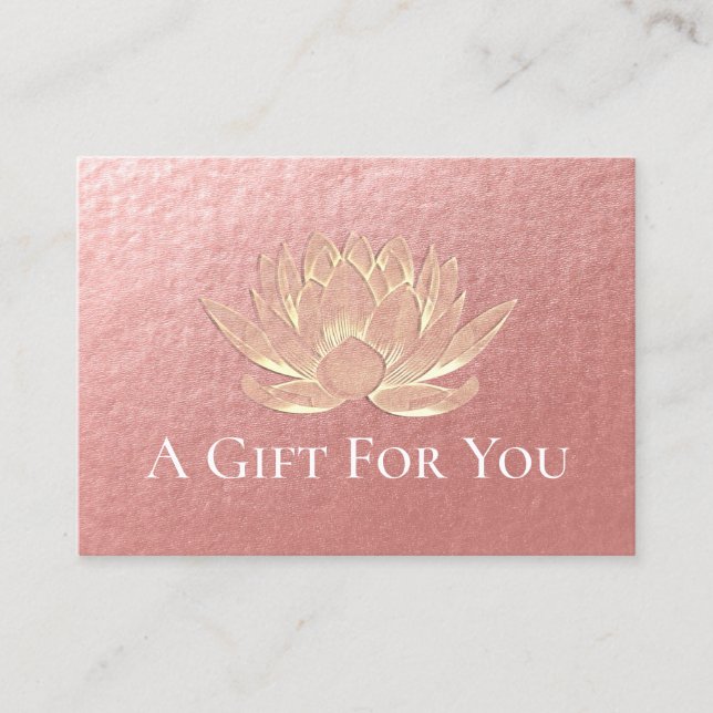 YOGA Studio Instructor Gift Certificate Gold Lotus (Front)