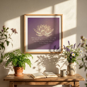 YOGA Studio Instructor Meditation Quote Chic Lotus Poster