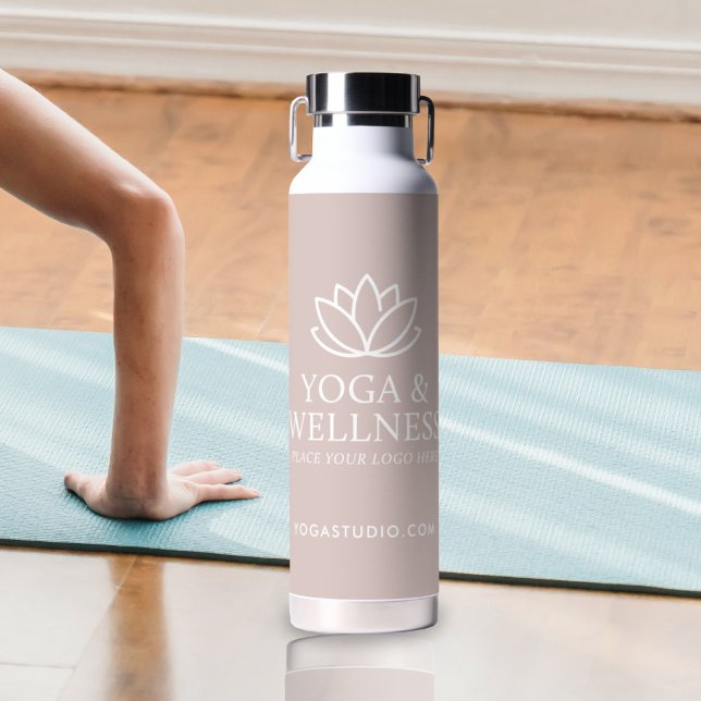 Yoga Studio Logo Business Water Bottle Promotion (Creator Uploaded)