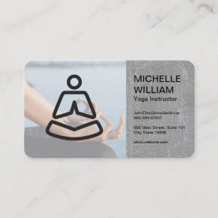 Yoga Studio Logo   Woman Meditating Business Card