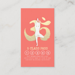 Yoga Studio Loyalty Class Pass Tree Pose OM Symbol Card