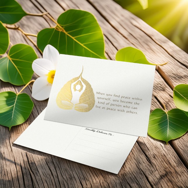 Yoga Studio Mediation Instructor Quotes Bodhi Leaf Postcard (Creator Uploaded)