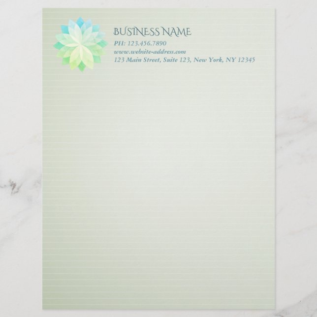 YOGA Studio Meditation Instructor Colourful Mandal Custom Letterhead (Front)