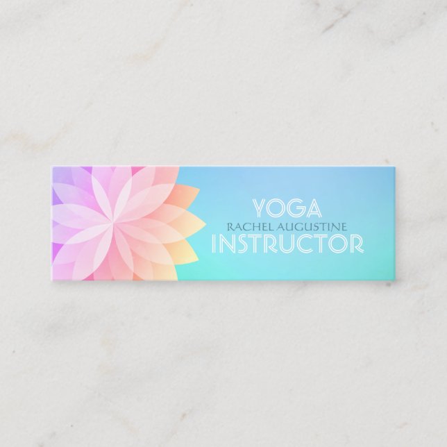 YOGA Studio Meditation Instructor Colourful Mandal Mini Business Card (Front)