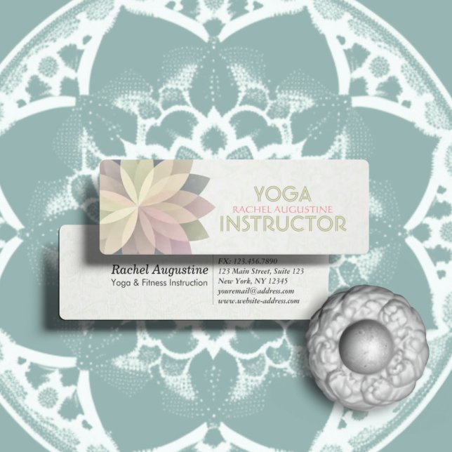 YOGA Studio Meditation Instructor Colourful Mandal Mini Business Card (Creator Uploaded)
