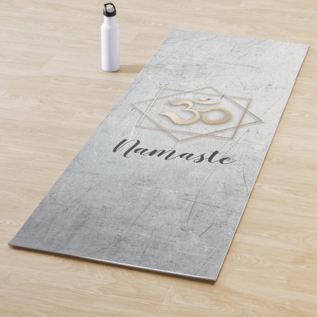 Yoga Studio Meditation Instructor Gold OM Symbol Yoga Mat (In Situ)