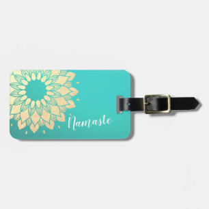 Yoga Studio Meditation Instructor Golden Mandala Luggage Tag