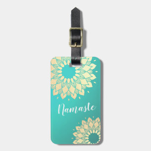 Yoga Studio Meditation Instructor Golden Mandala Luggage Tag