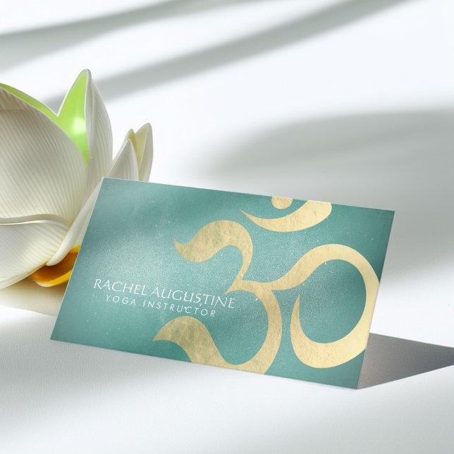 Yoga Studio Meditation Instructor Life Coach OM Business Card (Creator Uploaded)