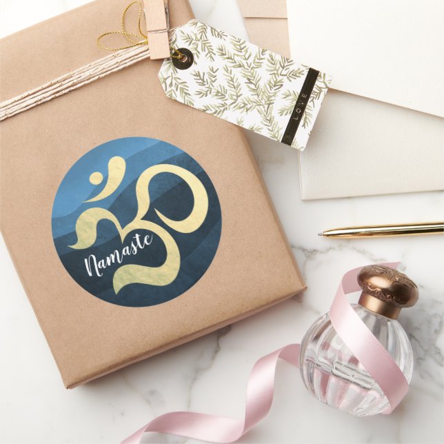 Yoga Studio Meditation Instructor Life Coach OM Cl Classic Round Sticker (Gifting)