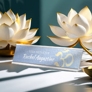 Yoga Studio Meditation Instructor Life Coach OM Desk Name Plate