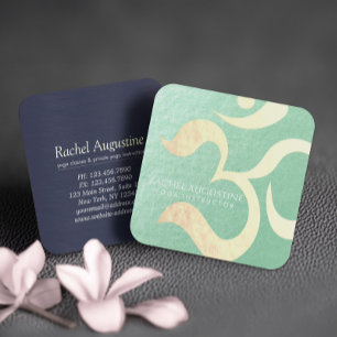 Yoga Studio Meditation Instructor Life Coach OM Square Business Card