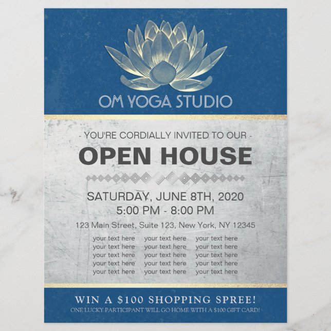YOGA Studio Meditation Instructor Open House Lotus Flyer (Front)