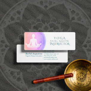 Yoga Studio Meditation Instructor Sukhasana Pose Mini Business Card