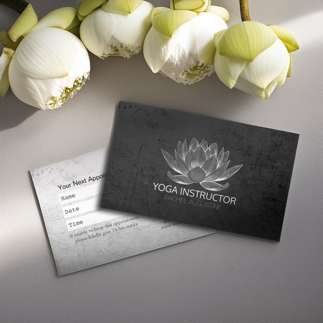 YOGA Studio Meditation Reiki Instructor Gold Lotus Appointment Card (Creator Uploaded)