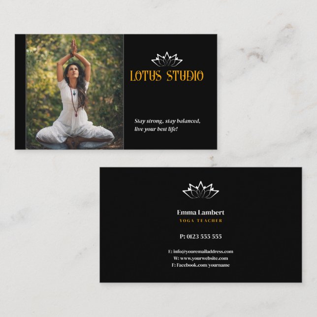 Yoga Studio | Personal Teacher Business Card (Front/Back)