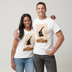 Yoga studio pose gold moon modern abstract zen T-Shirt