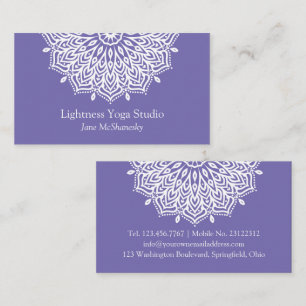 Yoga Studio Purple Mandala Minimalist Business Card