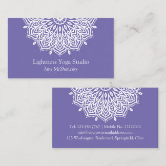 Yoga Studio Purple Mandala Minimalist Business Card