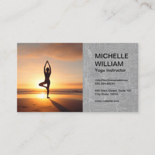 Yoga Studio Sun Rise Background Health Business Card