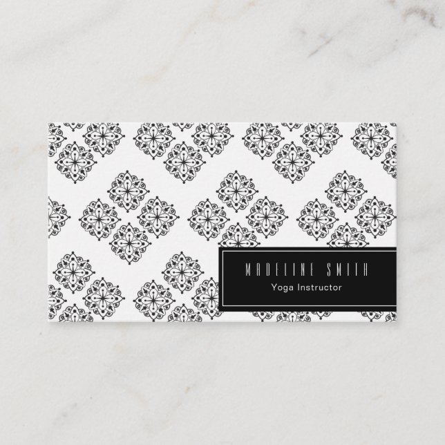 Yoga Studio Yoga Instructor Mandela Business Card (Front)