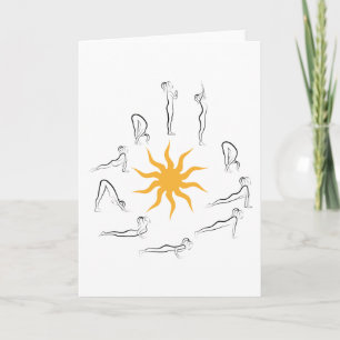 yoga sun greeting card