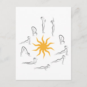yoga sun salutation postcard