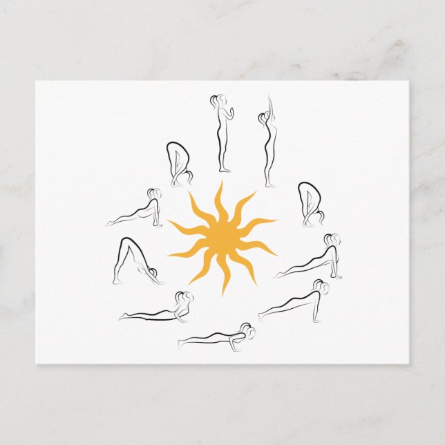 yoga sun salutation postcard (Front)
