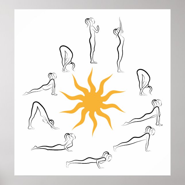 yoga sun salutation poster (Front)
