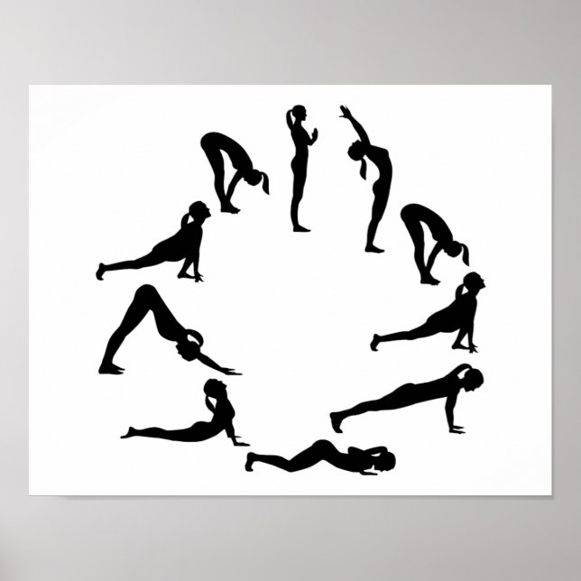 Yoga sun salute poster (Front)