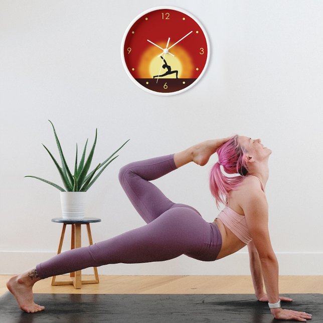 Yoga Sunrise Pose Silhouette Customisable Clocks (Creator Uploaded)