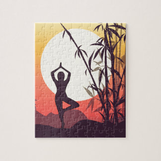 Yoga Sunset Love Jigsaw Puzzle
